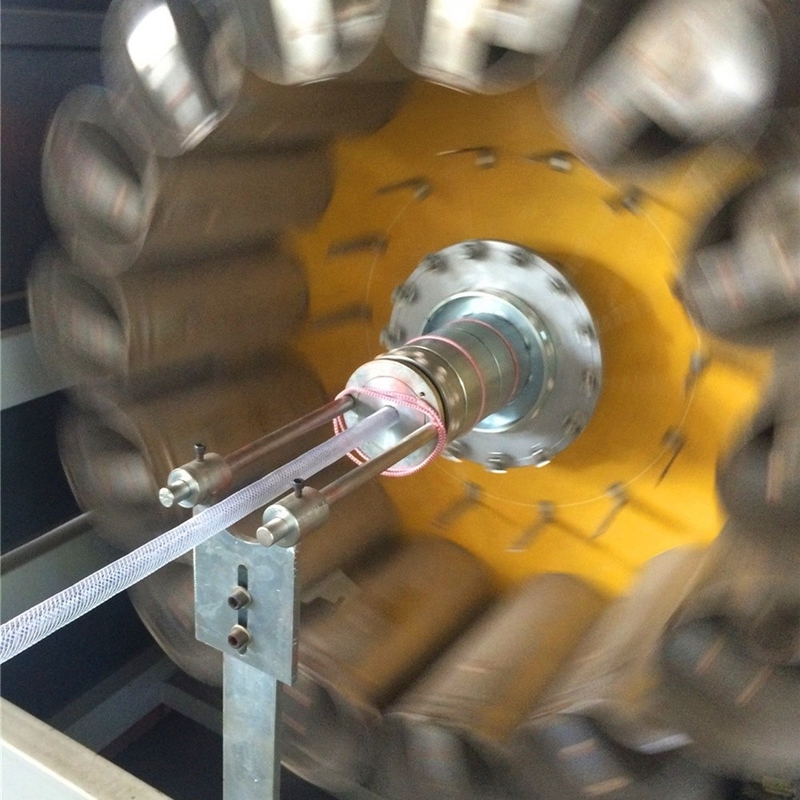 4 KG Capacity PVC Yarn Fiber Reinforce Tube Extrusion Machinery 12-50mm Hose Diameter